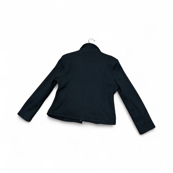 Alfani Textured Moto Jacket w/Collar - Black (Petite - Large) - Picture 2 of 4